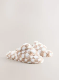 Groen/wit - Checked Slider Slippers