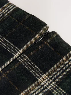Groen/zwart - Check Brushed Pencil Skirt