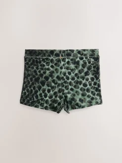 Groen/Zwart luipaardprint - Bikinibroekjes
