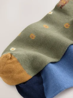 Hamish The Highland Cow Scene - Warm Handle Cotton Ankle Socks 2 Pack