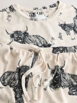 Havermout Hamish The Highland Cow - Behaaglijke korte pyjamaset