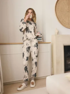 Havermout Hamish The Highland Cow - Behaaglijke pyjama met lange mouwen