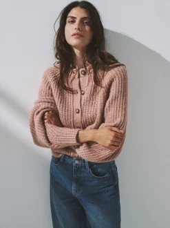 Haver/roze - The Set 2 Pack Ribbed Chunky Knitted Cardigans