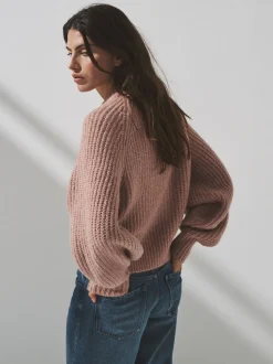 Haver/roze - The Set 2 Pack Ribbed Chunky Knitted Cardigans