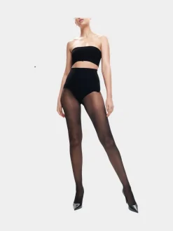 Heist 15 denier doorschijnende zwarte panty's
