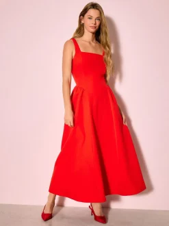 Helder rood - Occasion Cinched Waist Maxi Dress
