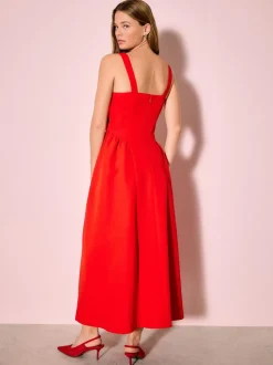 Helder rood - Occasion Cinched Waist Maxi Dress