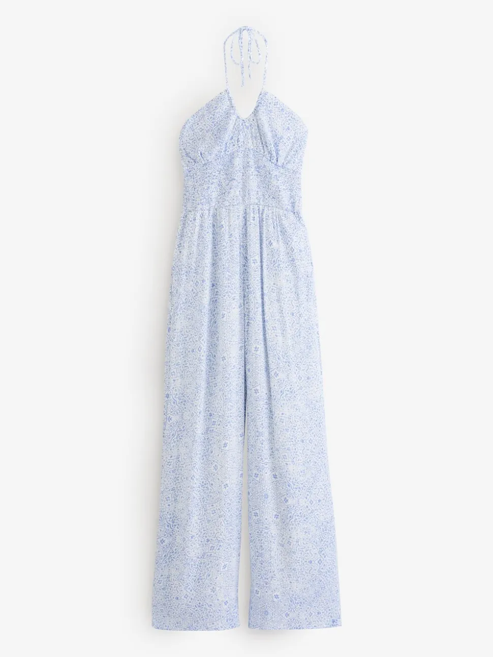 Hollister Blue Smocked Waist Multi Way Strapless Jumpsuit