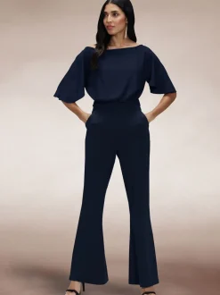 Hot Squash Blue Drop Shoulder Jumpsuit
