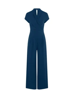 Hot Squash Petite - Blauwe jumpsuit met wijde pijpen