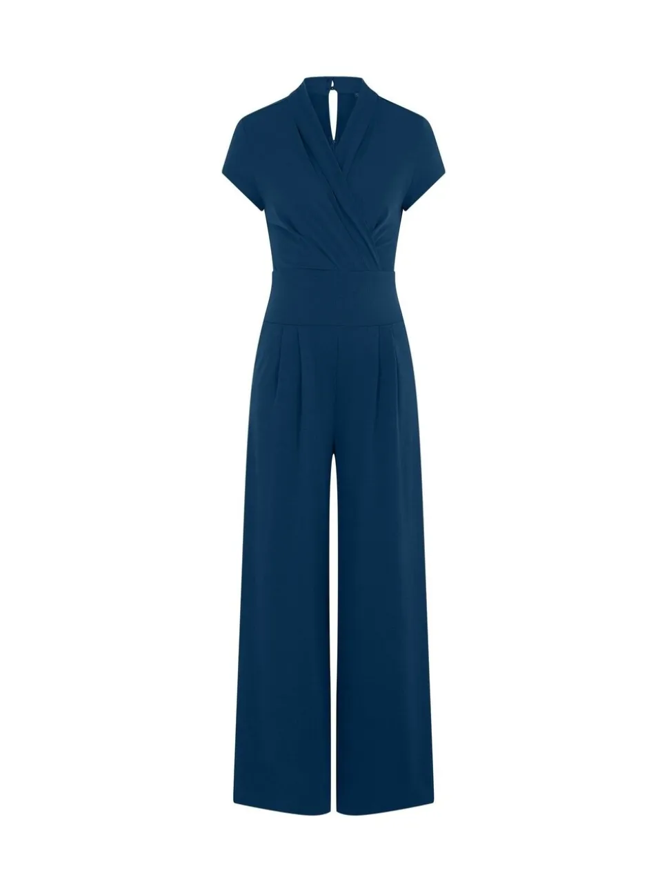 Hot Squash Petite - Blauwe jumpsuit met wijde pijpen