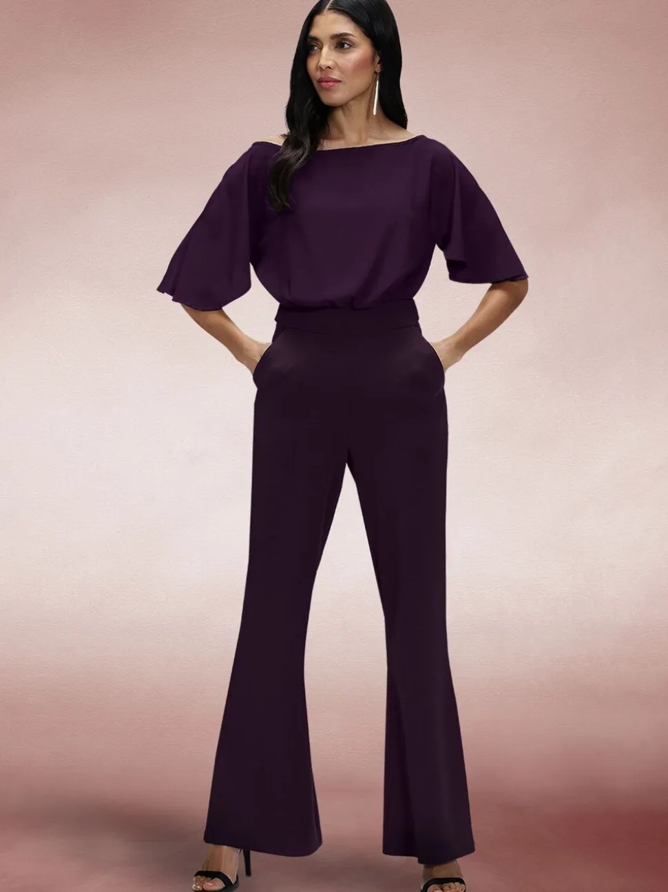Hot Squash Purple Drop Shoulder Jumpsuit