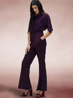 Hot Squash Purple Drop Shoulder Jumpsuit