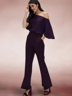 Hot Squash Purple Drop Shoulder Jumpsuit