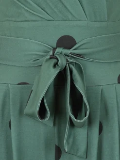 HotSquash groene jersey jumpsuit met wijduitlopende pijpen