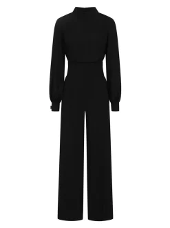HotSquash jumpsuit met wijde pijpen en blousonmouwen