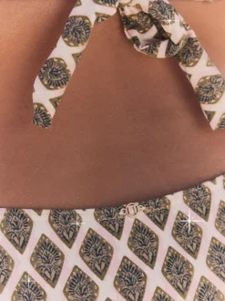 Houtblok Khaki Groen/Cream folie - Bikinibroekjes