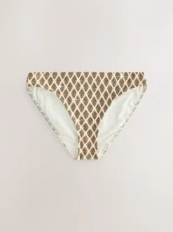 Houtblok Khaki Groen/Cream folie - Bikinibroekjes