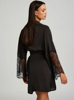 Hunkemöller Satin Kimono Black Robe