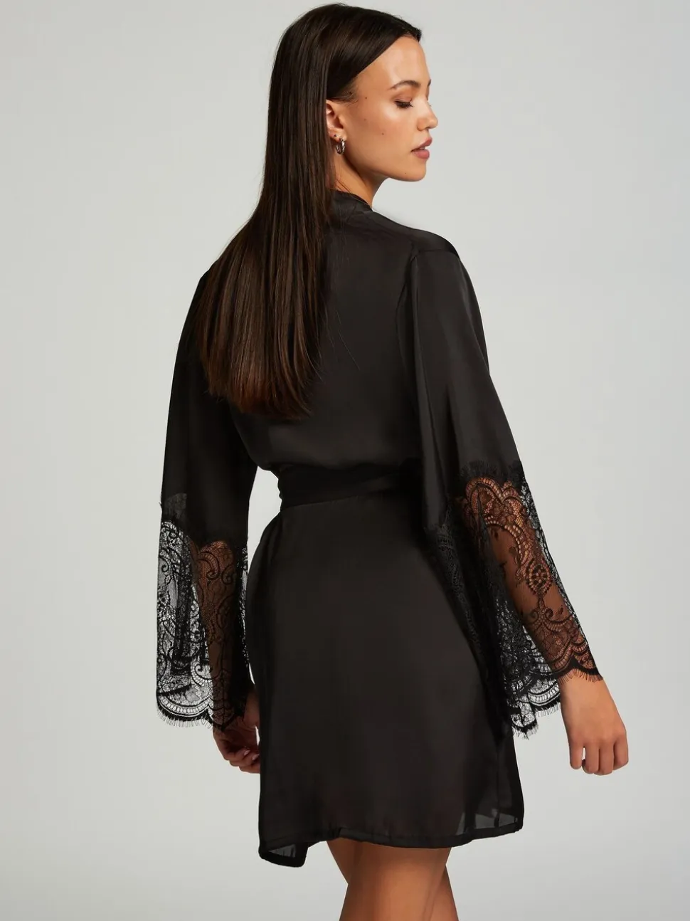 Hunkemöller Satin Kimono Black Robe