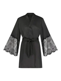 Hunkemöller Satin Kimono Black Robe