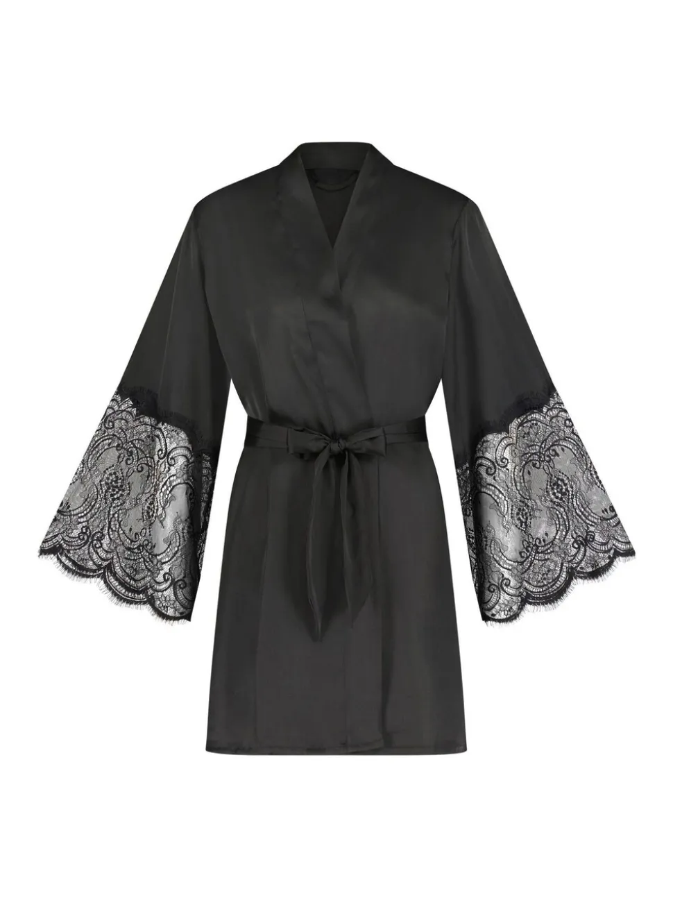 Hunkemöller Satin Kimono Black Robe