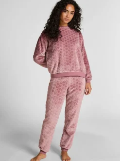 Hunkemoller Purple Fleece Heart Pyjamas Set