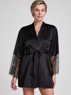 Hunkemoller Satin Kimono Black Robe