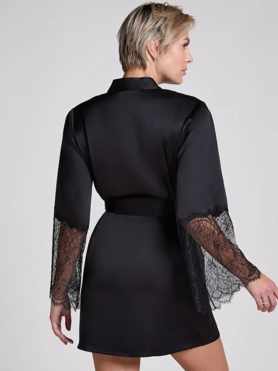 Hunkemoller Satin Kimono Black Robe
