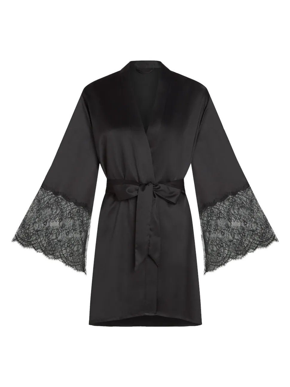 Hunkemoller Satin Kimono Black Robe