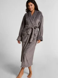 Hunkemoller Soft Fleece Grey Bathrobe