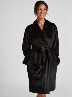 Hunkemoller Velours short Black Bath Robe