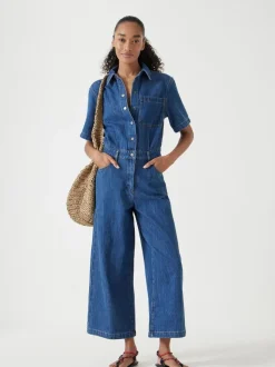 Hush Evelyn Short Sleeve Denim Jumpsuit