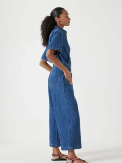 Hush Evelyn Short Sleeve Denim Jumpsuit