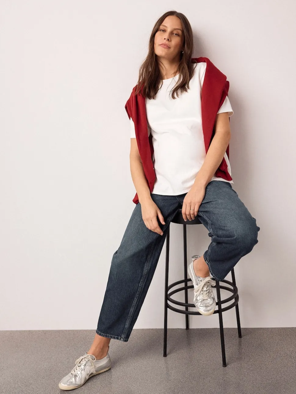 Indigo - Maternity Barrel Denim Jeans