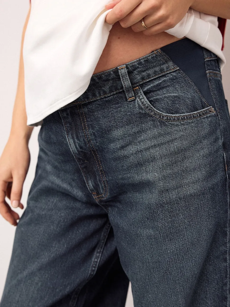 Indigo - Maternity Barrel Denim Jeans