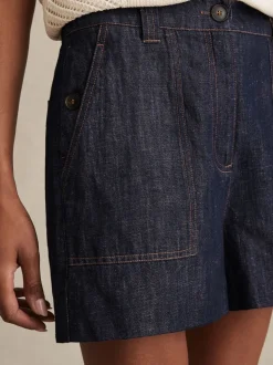 Indigo - Reiss Ashby Linnen Shorts