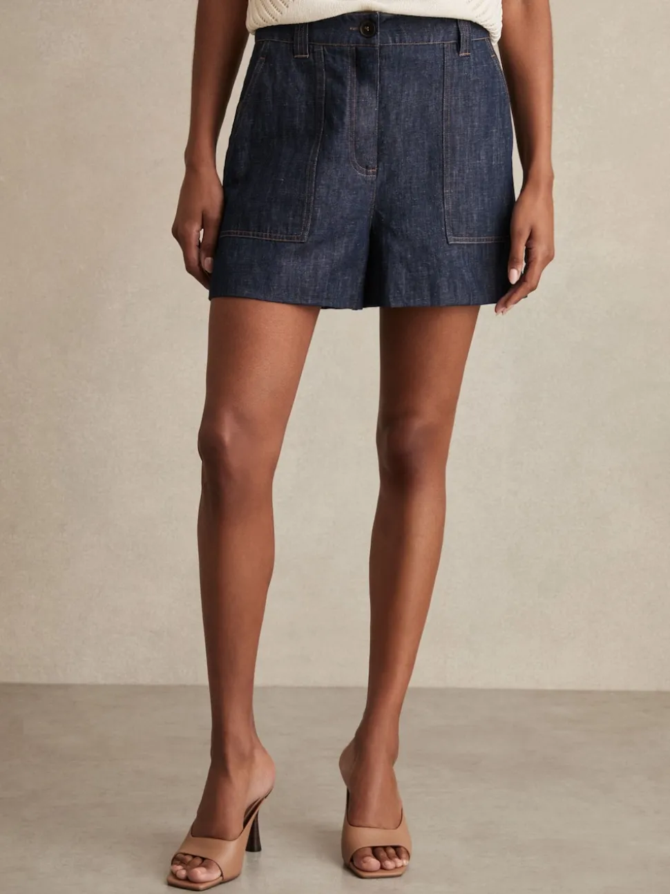 Indigo - Reiss Ashby Linnen Shorts