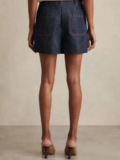 Indigo - Reiss Ashby Linnen Shorts