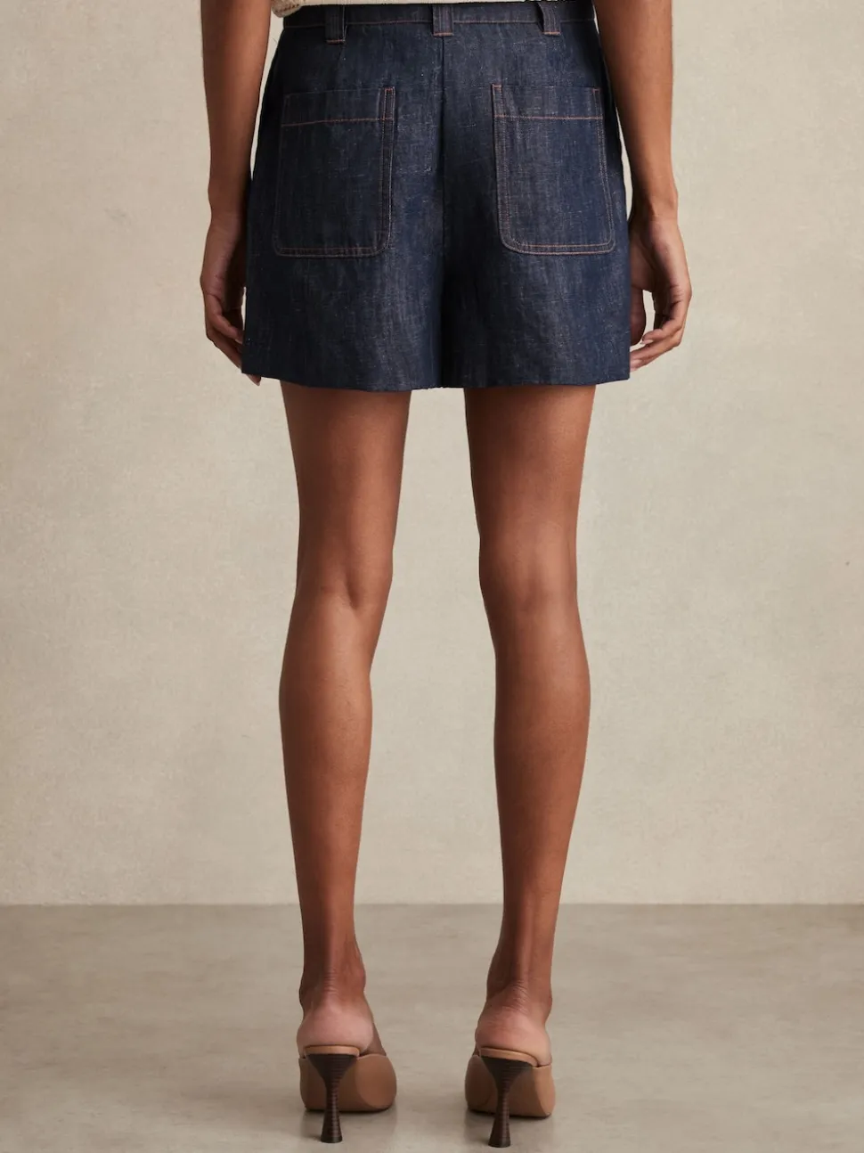 Indigo - Reiss Ashby Linnen Shorts
