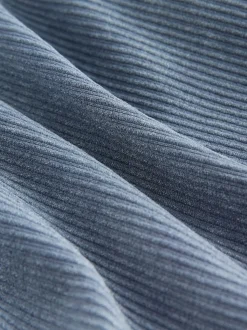 Indigoblauw - Geribbelde fietsshort met hoge taille