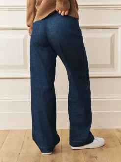 Indigoblauw - Laura Ashley jeans met wijde pijpen