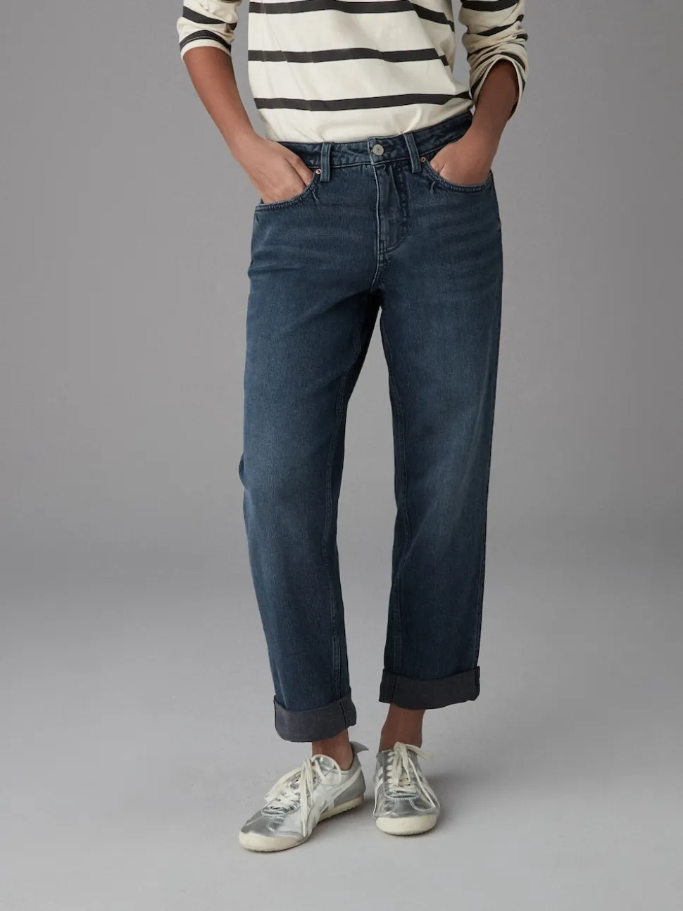 Inktblauw - Boyfriend-jeans
