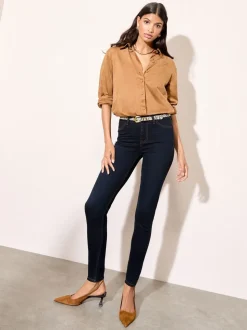 Inktblauw - Friends Like These jegging met hoge taille