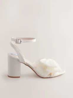 Ivoor - Forever Comfort® Bruiloft Strik Block Bruid hakken Schoenen