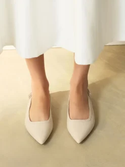 Ivoor - Forever Comfort® Point Toe Bow Back Slingback Flats