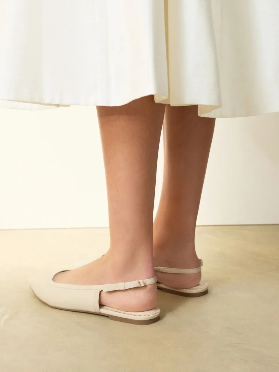Ivoor - Forever Comfort® Point Toe Bow Back Slingback Flats