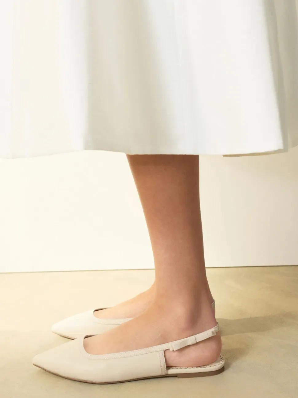Ivoor - Forever Comfort® Point Toe Bow Back Slingback Flats