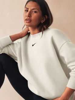 Ivoor - Nike - Oversized fleece sweatshirt met ronde hals