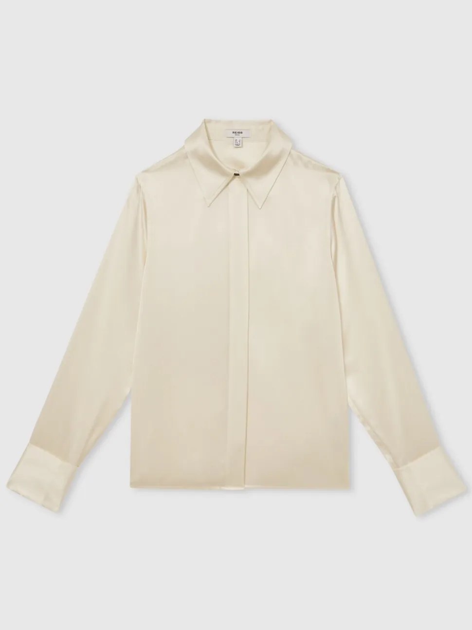 Ivoor - Reiss Ameira Silk-Satin Concealed-Placket Shirt